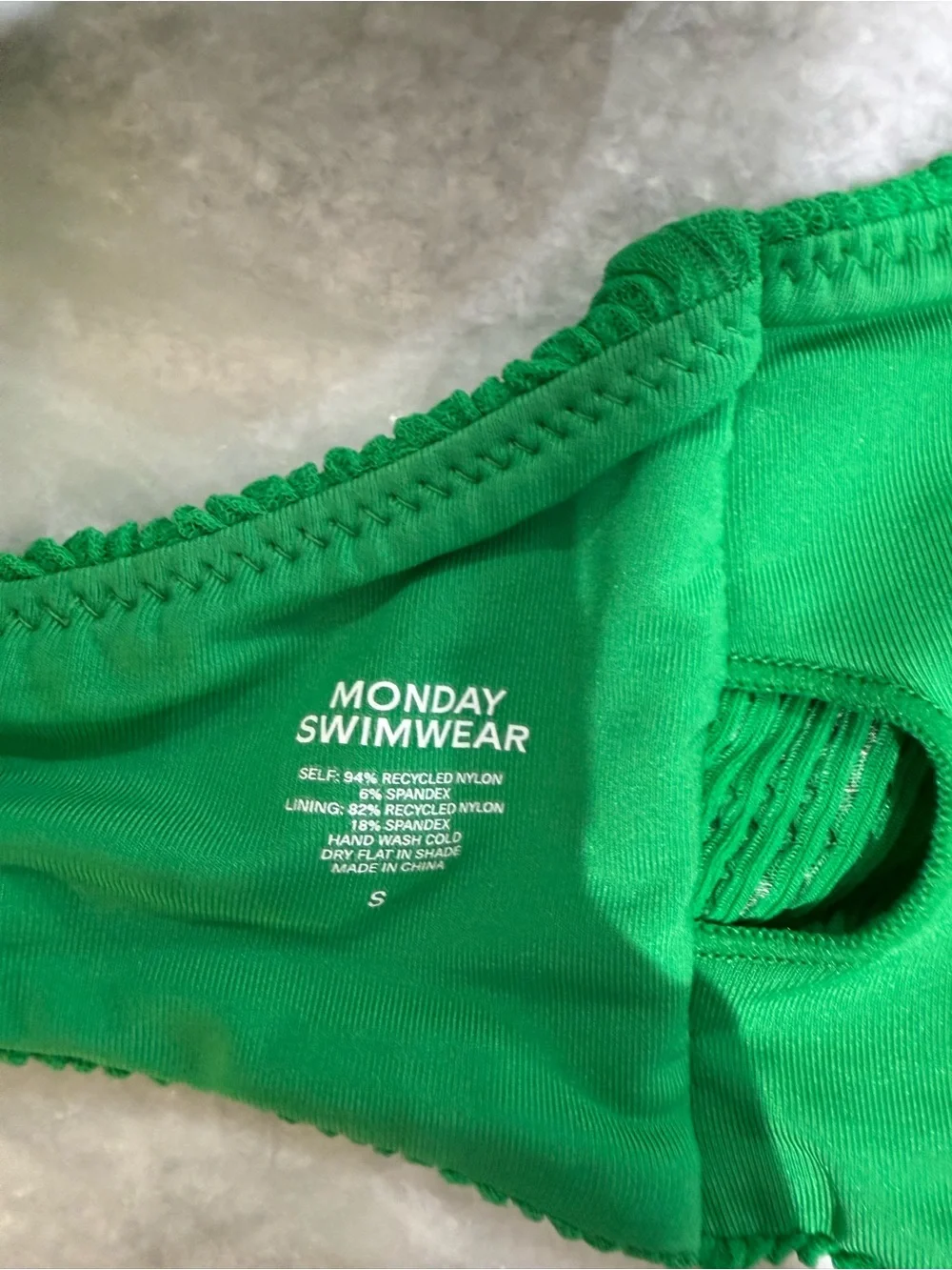 Monday Swimwear Green Bandeau Ring Bikini Set